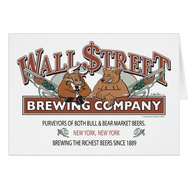WALL-STREET-BREWING-Company Hälsningskort (Framsidan Horizontal)