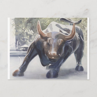 Wall street Bull av Paul Jackson Vykort