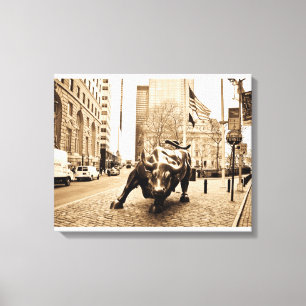 "Wall street Bull" Canvastryck