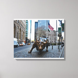 "Wall street Bull" Canvastryck