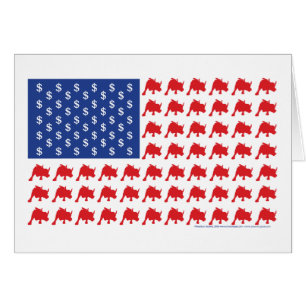 Wall street Bull Market American Flagga Hälsningskort
