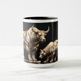 Wall street Bull och Bear Mugg