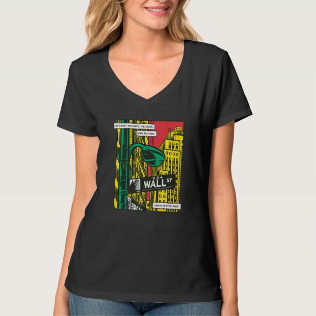 Wall street Byggnad T Shirt (Framsida)