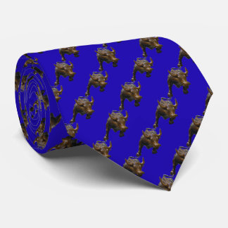 Wall street Charging Bull Tie - Blue BG Slips