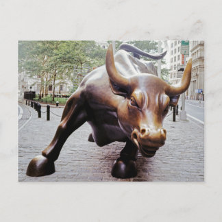 Wall Street Charging Bull Vykort