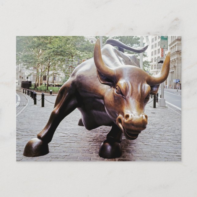 Wall Street Charging Bull Vykort (Framsida)