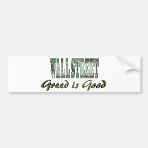 Wall street/Greed är Bra Bildekal