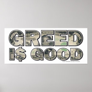 Wall street/Greed är Bra Poster