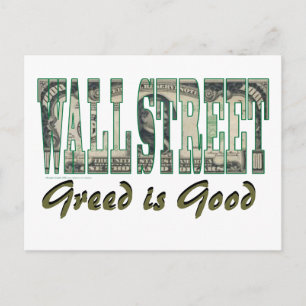 wall street/Greed är Bra Vykort