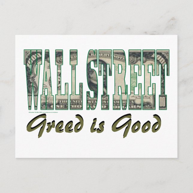 Wall street/Greed är Bra Vykort (Framsida)