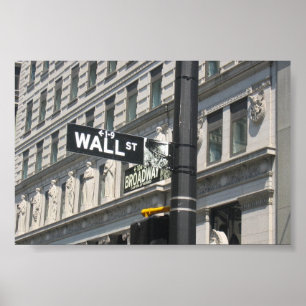 Wall street och Broadway, New York City Poster