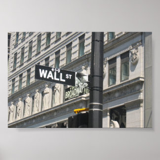 Wall street och Broadway, New York City Poster