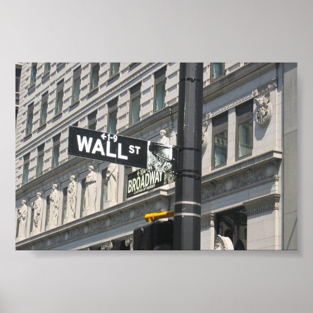 Wall street och Broadway, New York City Poster (Framsidan)