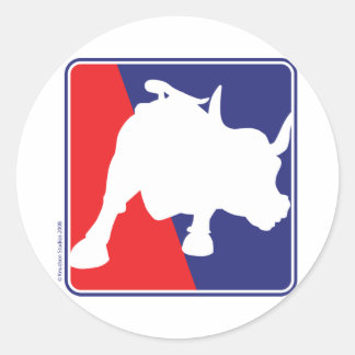Wall street Red White och Blue Bull Runt Klistermärke