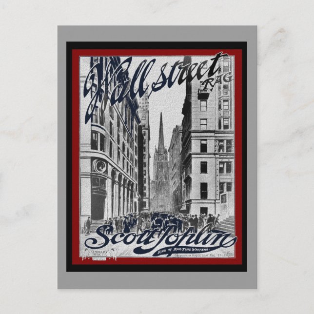 Wall street Scott Joplin Vykort (Framsida)
