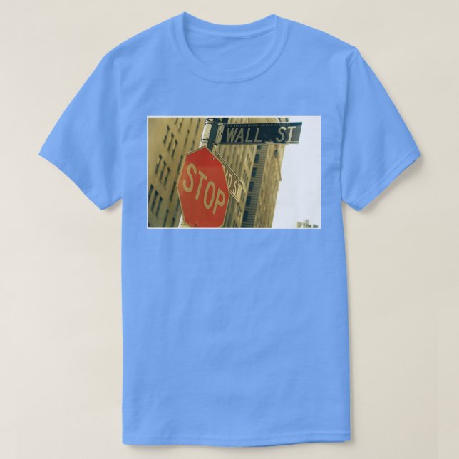 Wall street Sign New York City Circa 2000 T Shirt (Design framsida)