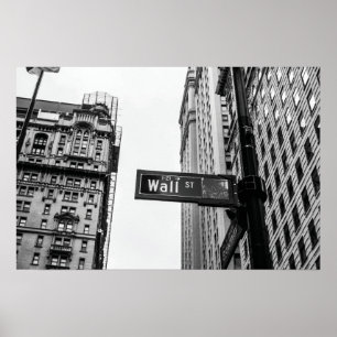 Wall Street Svart och Vitt Poster