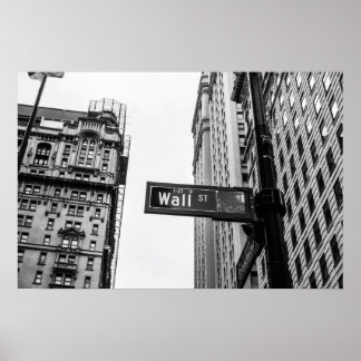 Wall Street Svart och Vitt Poster