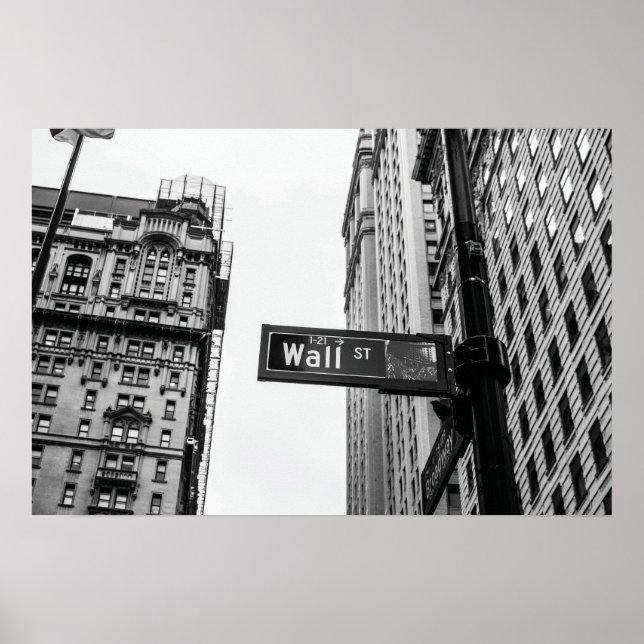 Wall Street Svart och Vitt Poster (Framsidan)
