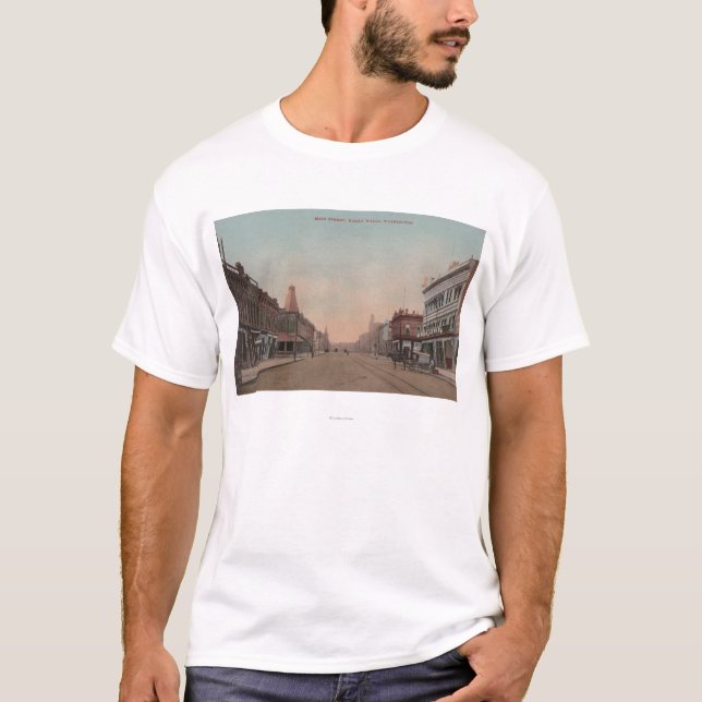 Walla Walla, WA - beskåda av huvudsaklig St. Tee Shirt (Framsida)