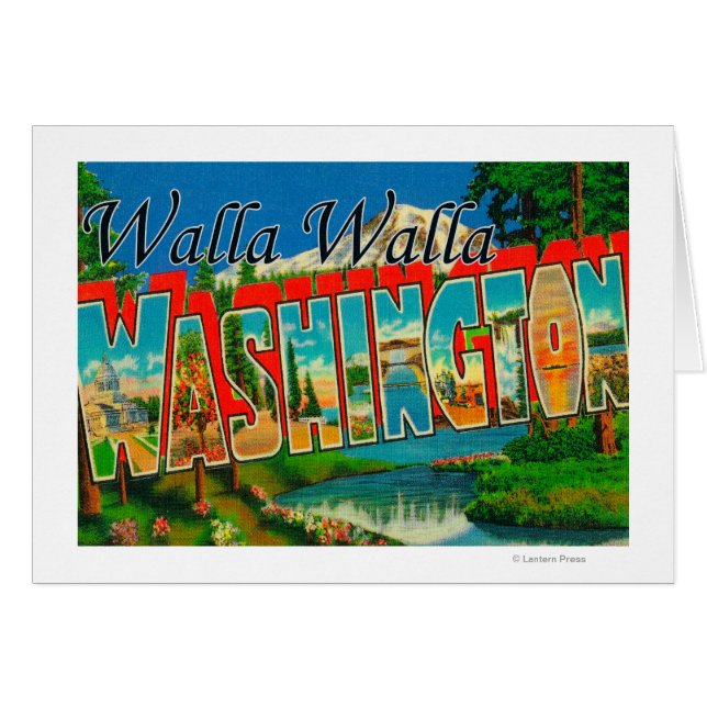 Walla Walla, Washington - Large Brev Scenes Hälsningskort (Framsidan Horizontal)