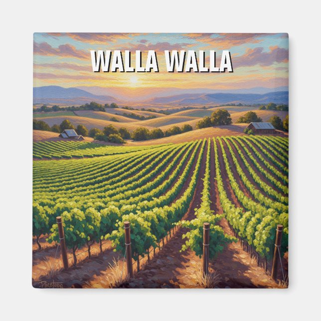 Walla Walla Washington Resor Magnet (Framsidan)
