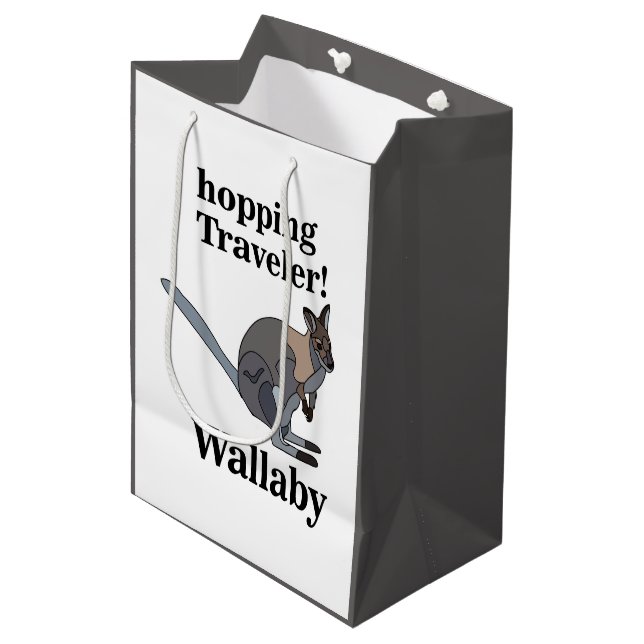Wallaby Animal Hopping Traveler Wildlife Funny (Framsidan Vinklad)