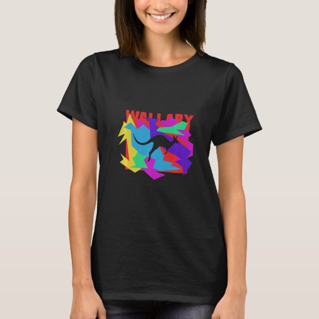 Wallaby Animal Mosaik Puzzle T Shirt (Framsida)
