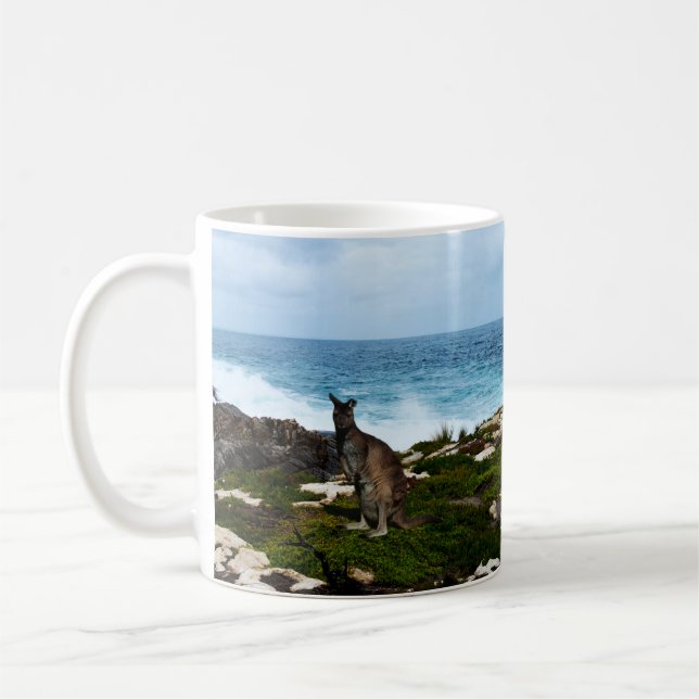 Wallaby på Seaside Sten, kaffe Mugg (Vänster)