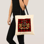 Wallace Clan Badge & Tartan Tygkasse<br><div class="desc">Show off your Scottish pride with this Wallace tote bag! Features the Wallace clan badge with full tartan background and rampant lions. Great way to carry all that extra "stuff",  hands free,  while on the go.</div>