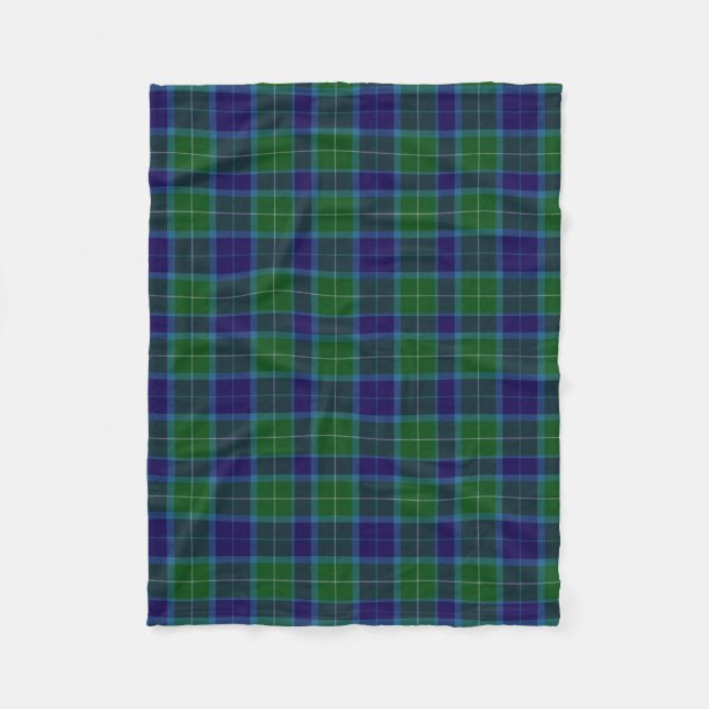 Wallace Clan Tartan Rutmönstrat Flygtäcke Fleecefilt (Framsidan)