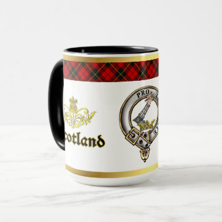 Wallace Clansköld Tartan med Guld Kant Mugg