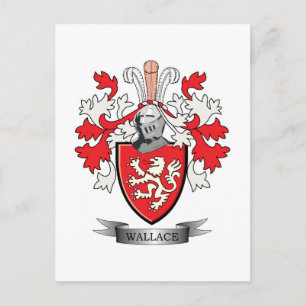 Wallace Family Crest Jackar av Arm Vykort