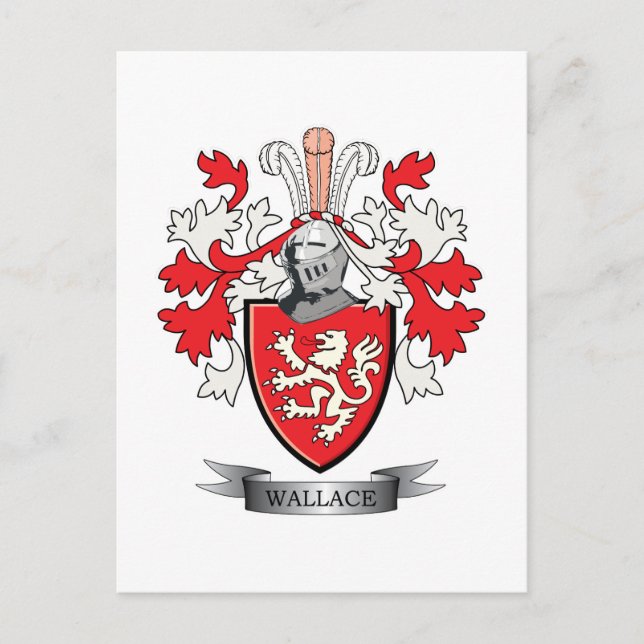 Wallace Family Crest Jackar av Arm Vykort (Framsida)
