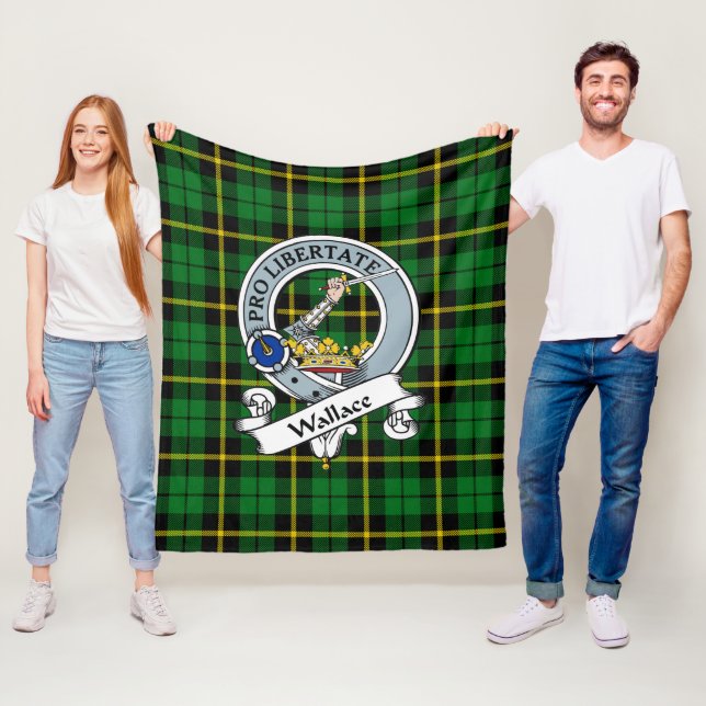 Wallace Green Clan Badge Tartan Plaid blir Fleecefilt (På plats)