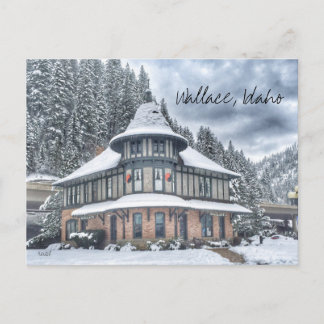 Wallace Idaho Depot på vintern Vykort