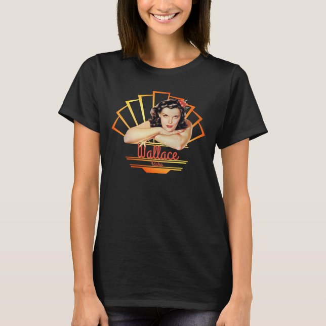 Wallace Idaho Pinup Girl V3b T Shirt (Framsida)