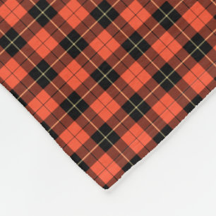 Wallace Klan Ancient Tartan Coral och Black Play Fleecefilt