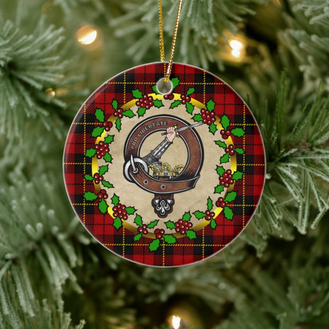 Wallace Klan Badge & Tartan Personlig Julafton Julgransprydnad Keramik (Träd)