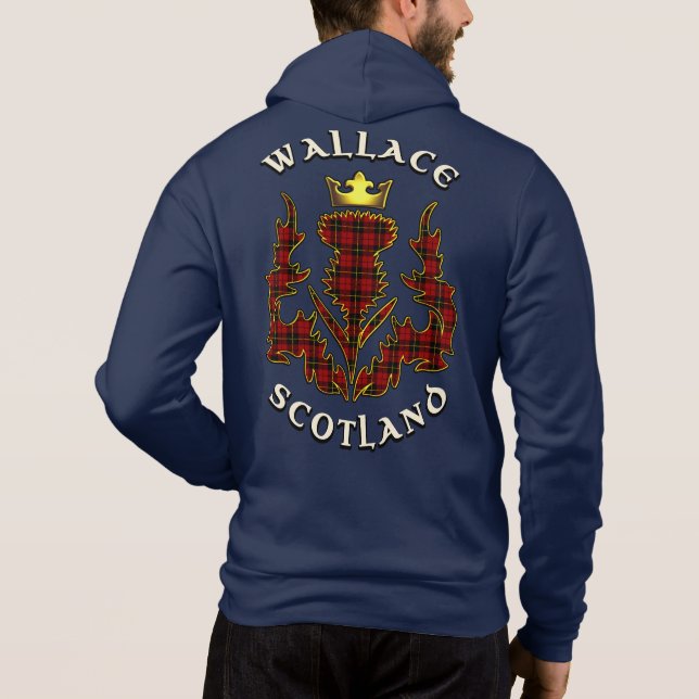 Wallace Klan Badge & Tartan w/Motto T Shirt (Baksida)