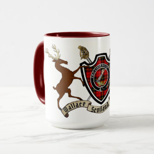 Wallace Klan Badge & Tartan w/Stags Mugg