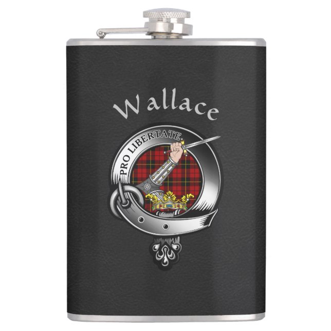 Wallace Klan Badge w/Black Faux Leather Flask Fickplunta (Framsidan)