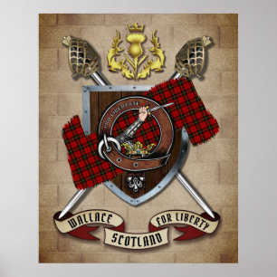 Wallace Klan Badge W/Crossed Swords Poster