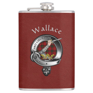 Wallace Klan Badge w/Red Faux Leather Flask Fickplunta