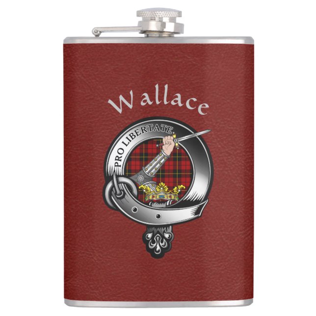 Wallace Klan Badge w/Red Faux Leather Flask Fickplunta (Framsidan)