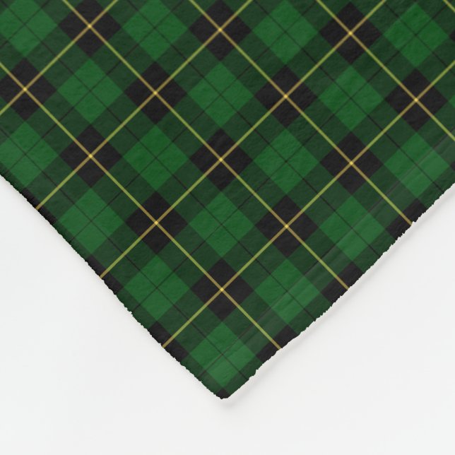 Wallace Klan Black och Grönt Hunting Tartan Fleecefilt (Hörn)