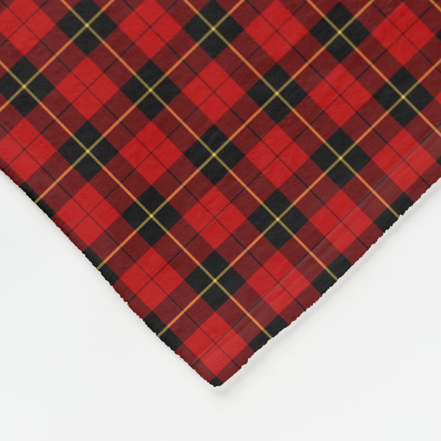 Wallace Klan Classic Red och Black Tartan Fleecefilt (Hörn)