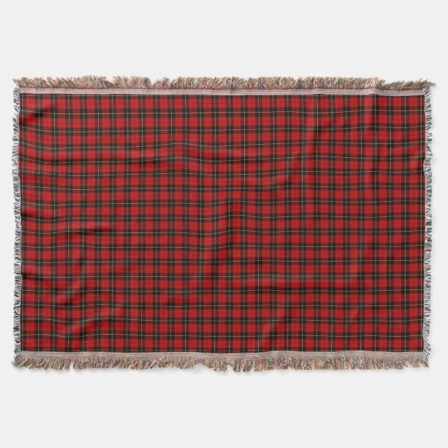 Wallace Klan Red and Black Scottish Tartan Mysfilt (Framsidan)