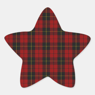 Wallace Klan Scottish Tartan Stjärnformat Klistermärke