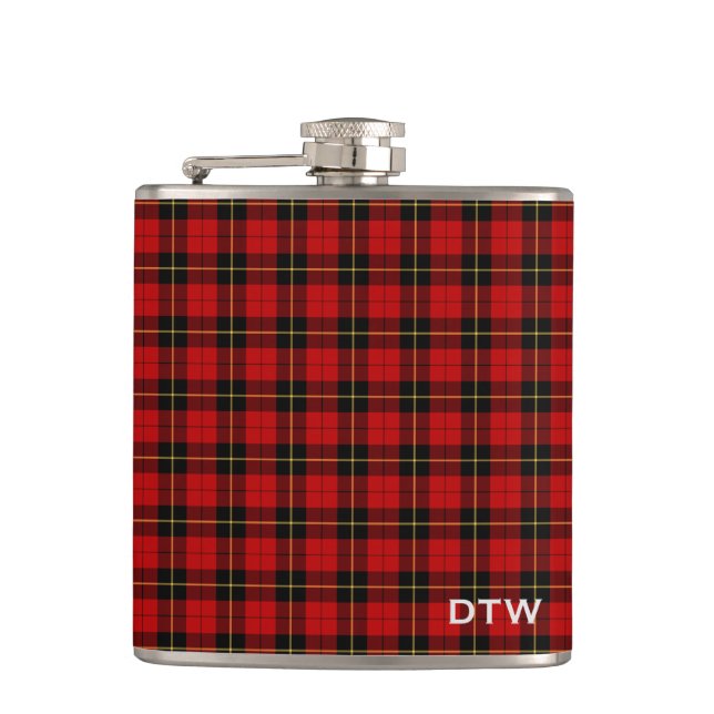 Wallace Klan Tartan Red and Black Play Monogram Fickplunta (Framsidan)